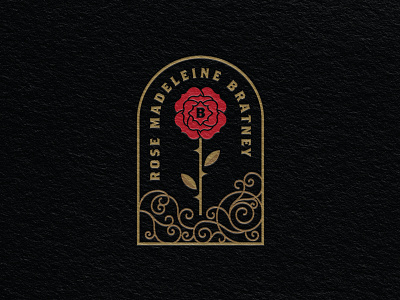 Rose Madeleine Bratney badge flower illustration line logo rose symbol