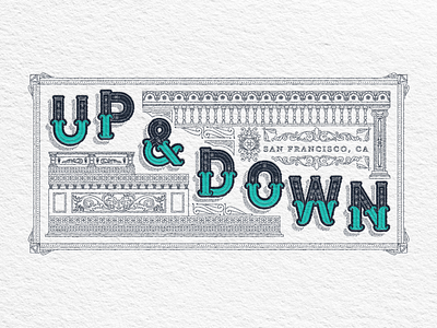 UP & DOWN architecture illustration san francisco typography victorian