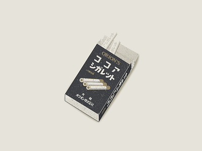 ココアシガレット illustration japanese packaging snack
