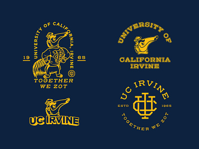 UC IRVINE anteater logo mascot monogram old sports vintage