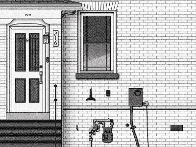 216 Q St NW Washington D.C. antique architecture buildings engraving illustration washington dc