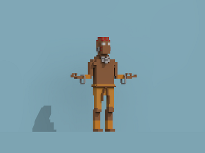 Dhalsim! classic version from the Street Fighter series. 3dart capcom dhalsim fanart lowpoly pixel streetfighter voxelart