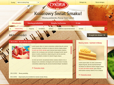 Cykoria deserts minimal product webdesign