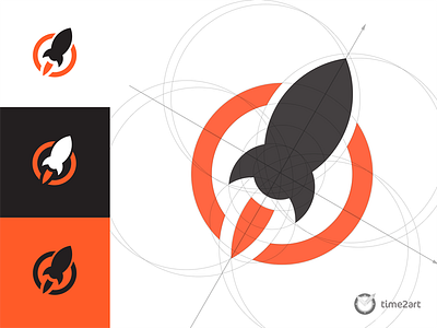 Rush Flyer Printing Logo art brand energy fast printing logo missile orange printing online speed startup thesameday priniting time2art