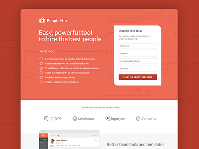 People Hire - Instapage Template design hire instapage landingpage template user interface webdesign