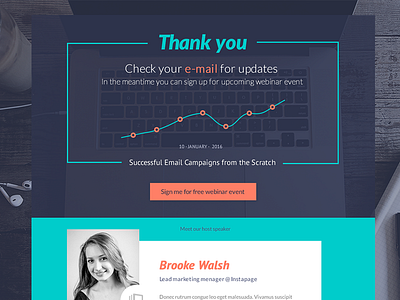 Instapage Webinar Template design instapage landingpage template thank you page user interface webdesign webina