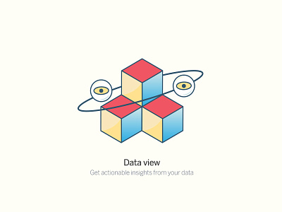 Data View blocks cubes data eye global insights section squares stack