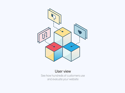 User view blocks cubes customer data dislike evaluation holistic path section squares stack website