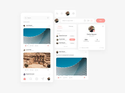 Triprate UI elements coral design elements design system social media design triprate ui design ui kit ui ux webdesign