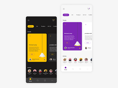 Store app for artists app application artists app dark mode dark ui mobile store ui uidesign