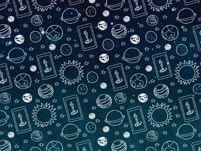 Tarot.com Tumblr Header Pattern astrology design graphicdesign illustration planets sketch socialmedia tarot