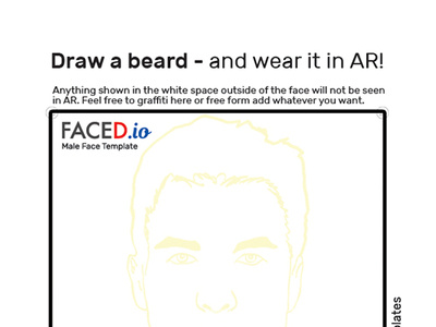 Design template for AR face drawing on the back of a biz card business cards design print