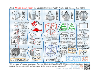 PlatoAR Magical Graph Paper - SSS Volumes ar markers commoncore8 design equations worksheets