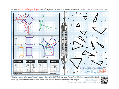 PlatoAR Magical Graph Paper - Congruence Necromancer commoncore8 design worksheets