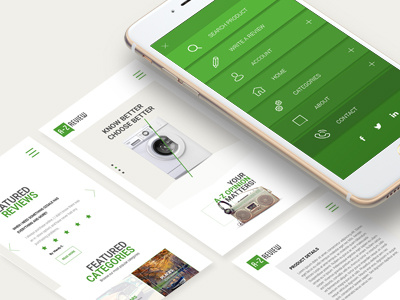 A-Z Review modern layout review menu ui ux mobile website