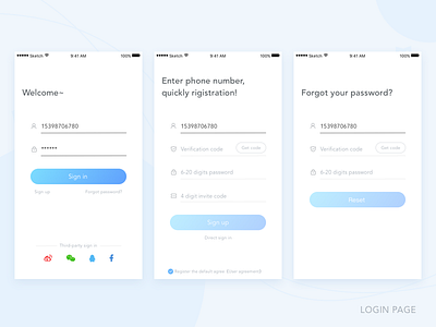 Buddy Niu App login page by Cassie on Dribbble