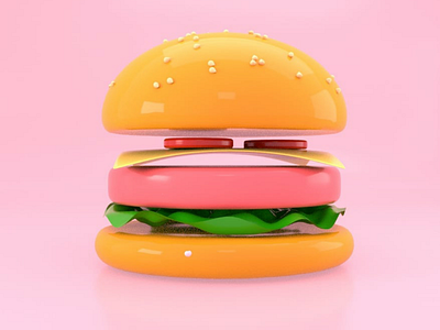 Burger made with c4d