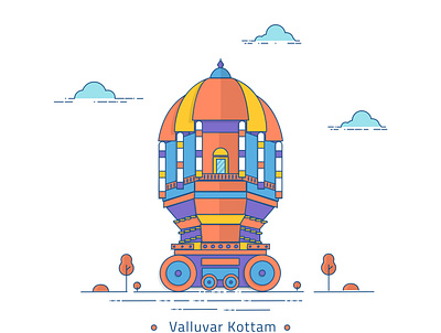 Chennai-Landmark Illustration Series-Valluvar Kottam design identity illustration illustrator landscape photoshop vector