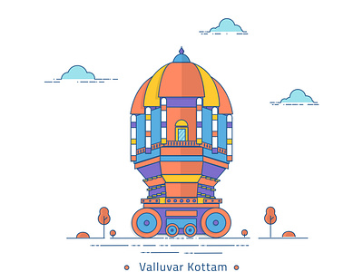 Chennai-Landmark Illustration Series-Valluvar Kottam