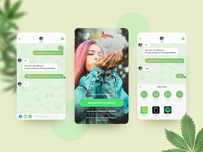 JointLovers Chat - CrushMobile cannabis chat chat app dating dating app design jointlovers joints lovers marihuana ui ui design