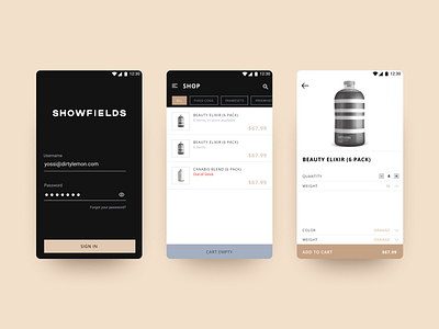 Showfields - Point of Sale app design design ecommerce sales sales manager ui ui design