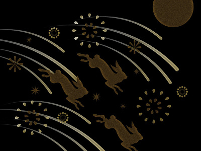 Moon Festival 中秋節 firework flatdesign illustration moonfestival pattern rabbit vector 中秋節