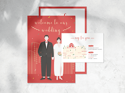 WELCOME TO OUR WEDDING illustration wedding