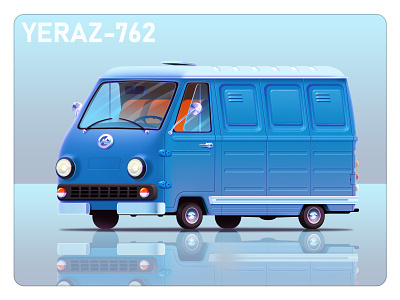 Stylized Soviet Car: Yeraz-762 car illustration photoshop retro soviet stylized