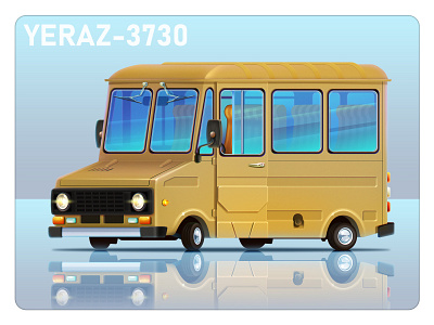 Stylized Soviet Car: Yeraz-3730 car illustration photoshop retro soviet stylized