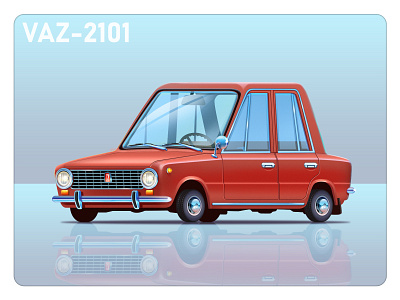 Stylized Soviet Car: Vaz-2101 car illustration photoshop retro soviet stylized