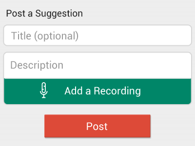 Post A Suggestion app ui