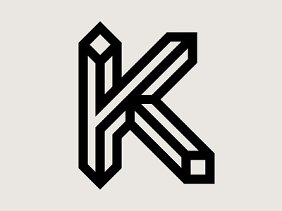 K LetterMark brand branding brutal brutalism design graphic graphicdesign impossible shape letter letter k letter mark letter mark logos lettermark lettermark logo logo logodesign logos marks symbol trademark