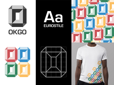 OKGO brand brand design brand identity branding branding design colorful graphicdesign grid grid logo logo logodesign logos marks pattern pattern design symbol trademark tshirt typography vector