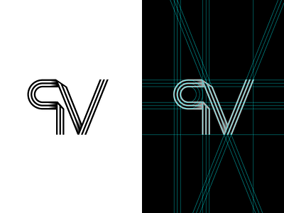 PV Logo Design brand brandidentity design dribbble graphic graphicdesign grids identity logo logodesign logotype minimal