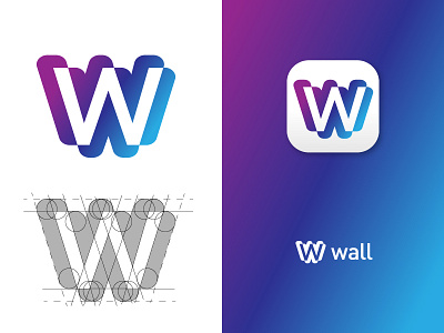 Logo Design WALL app brand branding design dribbble graphic graphicdesign inspiration logo logodesign logotype trademark