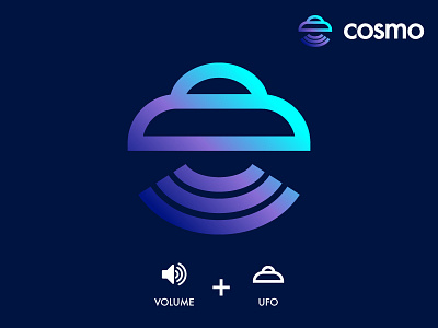 cosmo logo audio brand branding design dribbble graphic graphicdesign identity inspiration inspire logo logodesign logos logotype marks minimal music symbol trademark ufo