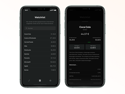 stockr – Tinder for Stocks – Watchlist app darkmode finance finance app fintech list mobile prices stocks watchlist