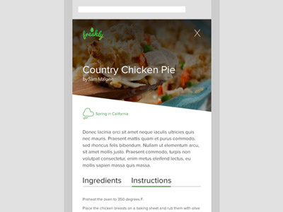 Chicken pie freshly mobile page recipe responsive