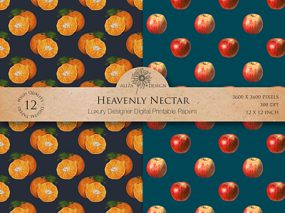 Heavenly Nectar Collection Seamless Patterns graphic design