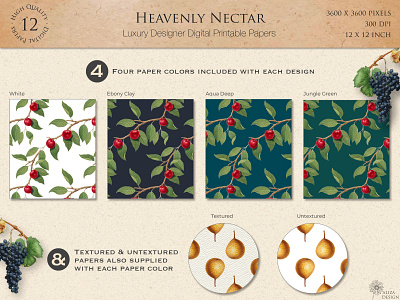 Heavenly Nectar Collection Paper Variations graphic design
