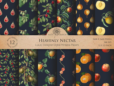 Heavenly Nectar Collection Seamless Patterns