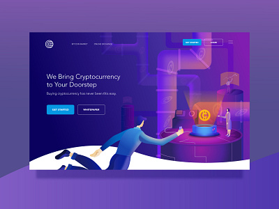 Cryptocurrency Exploration crypto cryptocurrency gradient hero illustration interface ui web