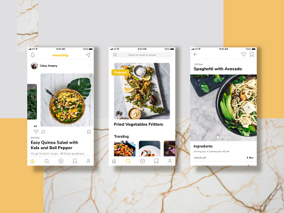 UI Exploration for A Recipe Sharing App