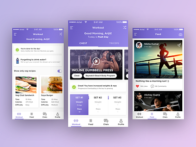 Fittastic app fit fitness fitness app gym health ios mobile product design social ui workout