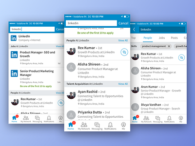 LinkedIn Autosuggest app autosuggest ios jobs linkedin mobile product design redesign search social ui ux