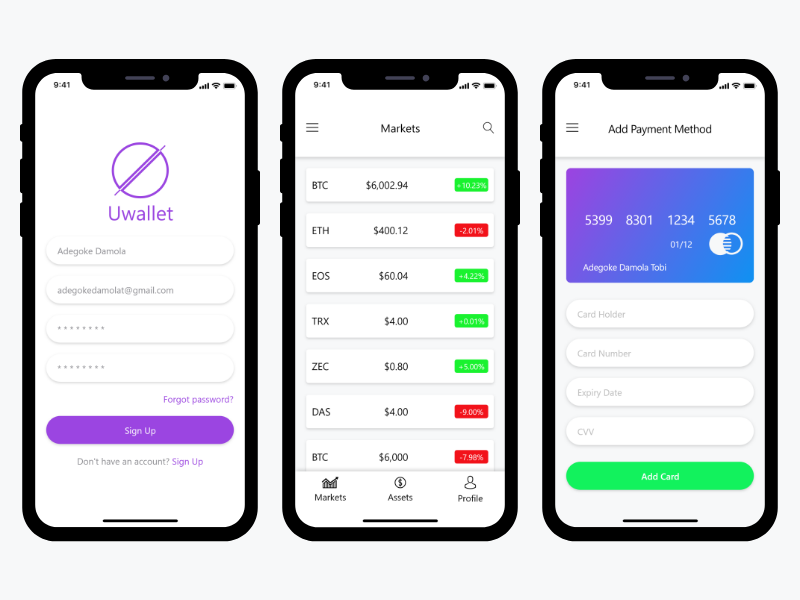 Crypto Exchange App ios ux logo iphonex payment credit card design bitcoin exchange crypto uiux adobe adobexd ui
