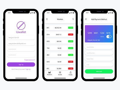 Crypto Exchange App adobe adobexd bitcoin credit card crypto design exchange ios iphonex logo payment ui uiux ux