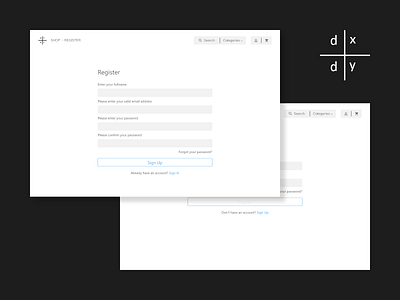 E-Commerce adobe adobexd clean design log login sign sign in sign in page signup ui uiux ux white