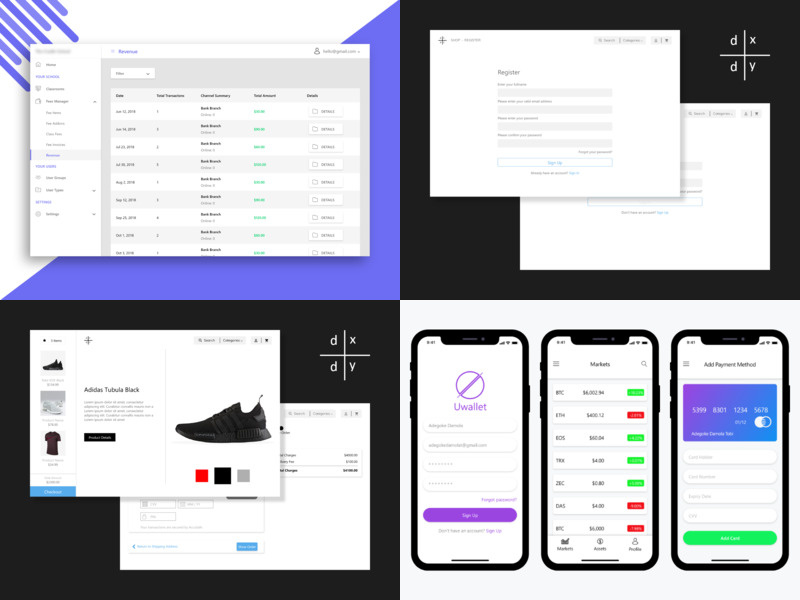 Top 4 of 2018 exchange crypto iphonex ios ui design uiux adobe branding vector adobexd ux