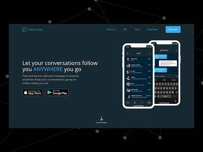 Switch Chat adobe adobexd chat chat app design ios landing landing page ui uiux ux xd